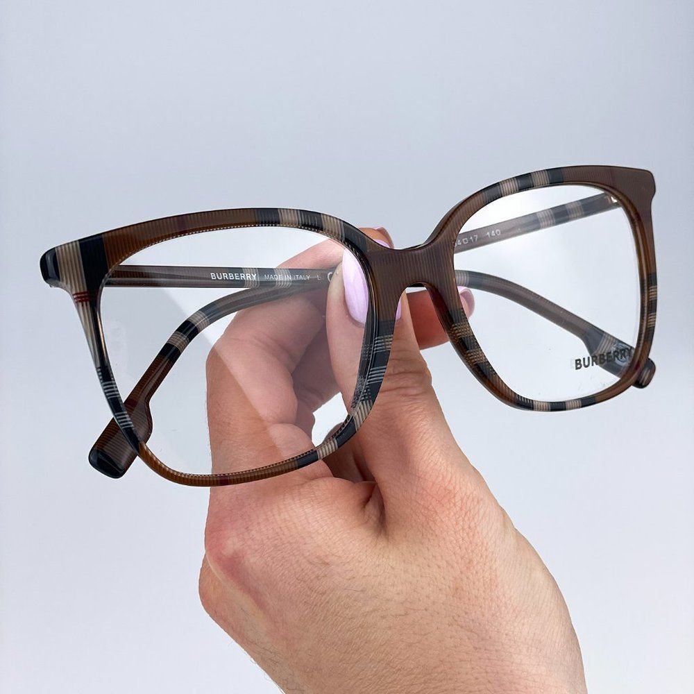 Burberry BE2367 3966 Eyeglasses Check Brown Square Women - Picture 3 of 12